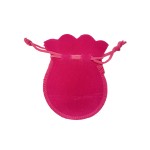 Calabash Velvet Drawstring Pink Pouches H:9 x W:7cm (10 Pcs)